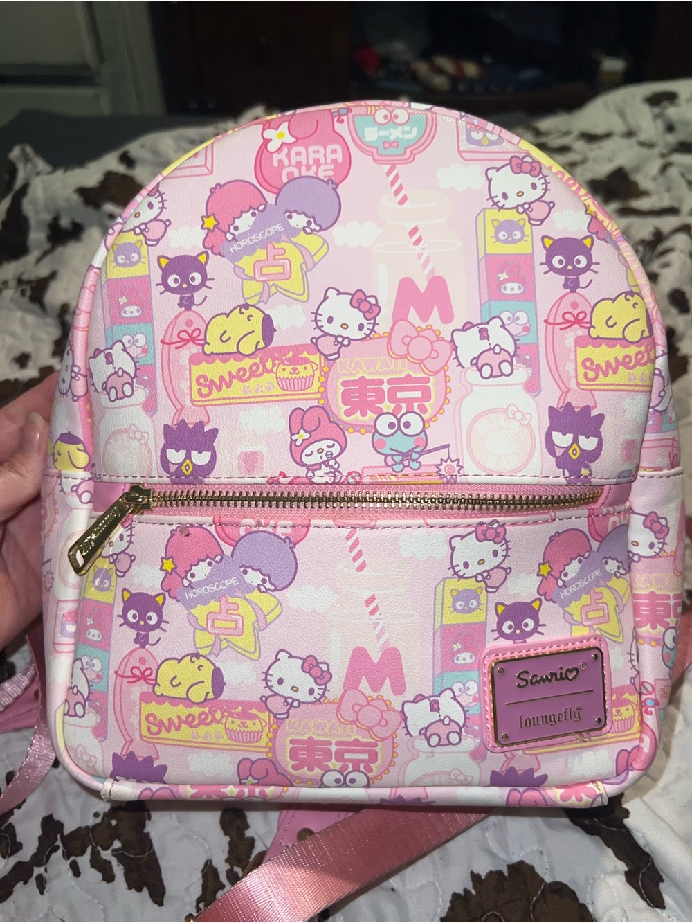 Loungefly Pink Sanrio Character Mini Backpack with Pastel Accents